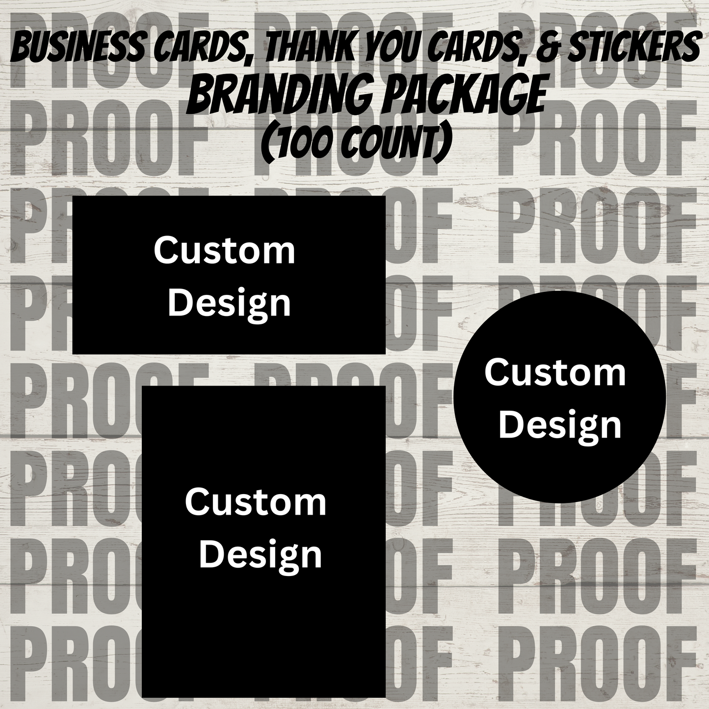 Business Cards, Thank You Cards, Stickers Package